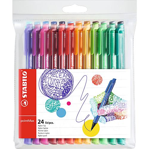 Stabilo Filzstifte pointMax, 24 Farben, Strichstärke 0,8 mm, im Etui