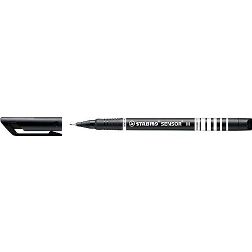 Stabilo Fineliner Sensor, Strichbreite 0,7 mm, schwarz, 10 St.