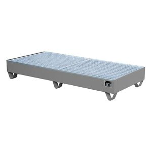 Stahl-Auffangwanne mit Gitterrost, 1800 x 800 mm, grau RAL 7005 Stahl-Auffangwanne mit Gitterrost, 1800 x 800 mm, grau RAL 7005