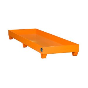 Stahl-Auffangwanne ohne Gitterrost, 2400 x 800 mm, orange RAL 2000 Stahl-Auffangwanne ohne Gitterrost, 2400 x 800 mm, orange RAL 2000
