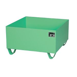 Stahl-Auffangwanne ohne Gitterrost, 800 x 800 mm, grün RAL 6011 Stahl-Auffangwanne ohne Gitterrost, 800 x 800 mm, grün RAL 6011