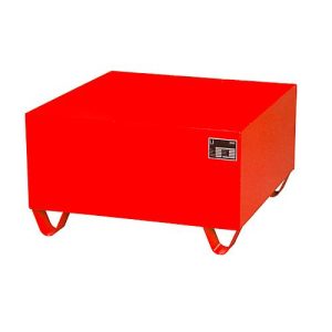Stahl-Auffangwanne ohne Gitterrost, 800 x 800 mm, rot RAL 3000 Stahl-Auffangwanne ohne Gitterrost, 800 x 800 mm, rot RAL 3000