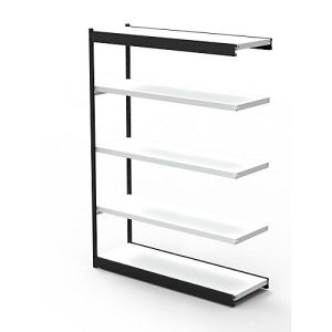 Stahlregal PROGRESS 2000, Regalfeld, ohne Rückwand, H 1900 x B 1000 x T 300 mm, Rahmen schwarz Stahlregal PROGRESS 2000, Regalfeld, ohne Rückwand, H 1900 x B 1000 x T 300 mm, Rahmen schwarz