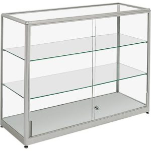 Stand-Präsentationsvitrine, stabiler Aluminium-Rahmen, 1500 x 400 x 910 mm Stand-Präsentationsvitrine, stabiler Aluminium-Rahmen, 1500 x 400 x 910 mm
