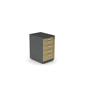 Standcontainer NEVADA, B 430 x T 600 x H 740 mm, dunkelgrau/Eiche Standcontainer NEVADA, B 430 x T 600 x H 740 mm, dunkelgrau/Eiche
