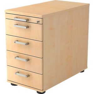 Standcontainer TARVIS, 1 Utensilienauszug, abschließbar, 4 Schübe, B 428 x T 800 x H 720-760 mm, Ahorn-Dekor Standcontainer TARVIS, 1 Utensilienauszug, abschließbar, 4 Schübe, B 428 x T 800 x H 720-760 mm, Ahorn-Dekor