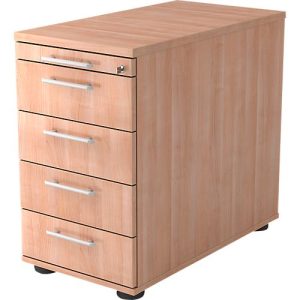 Standcontainer ULM, 4 Schübe, B 428 x T 800 x H 720-760 mm, Nussbaum-Dekor Standcontainer ULM, 4 Schübe, B 428 x T 800 x H 720-760 mm, Nussbaum-Dekor