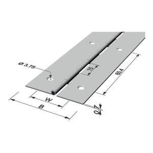 Stangenscharnier B.offen 32mm S.0,7mm 1800mm Fe vern.P & G Stangenscharnier B.offen 32mm S.0,7mm 1800mm Fe vern.P & G