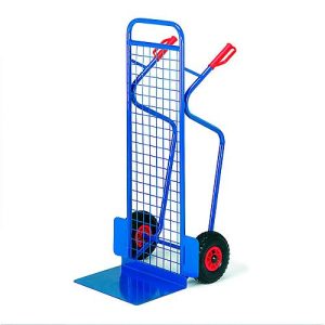 Stapelkarre groß mit Gitter-Rückwand, Tragkraft 250 kg, Vollgummi-Bereifung Stapelkarre groß mit Gitter-Rückwand, Tragkraft 250 kg, Vollgummi-Bereifung