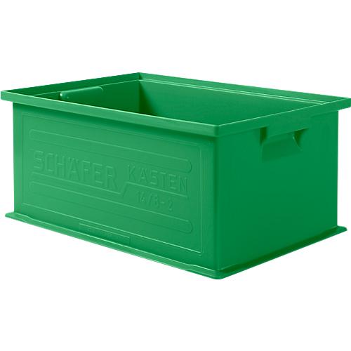 Stapelkasten Serie 14/6-2, aus Polypropylen, mit Griffmulde, 21 l, grün