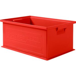 Stapelkasten Serie 14/6-2, aus Polypropylen, mit Griffmulde,, 21 l, rot Stapelkasten Serie 14/6-2, aus Polypropylen, mit Griffmulde,, 21 l, rot