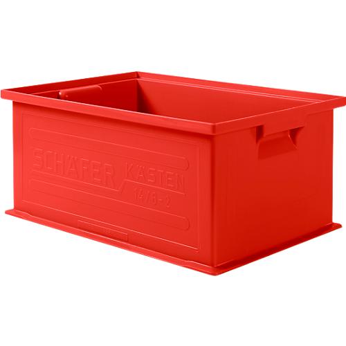Stapelkasten Serie 14/6-2, aus Polypropylen, mit Griffmulde,, 21 l, rot