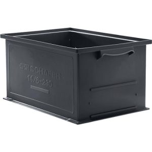 Stapelkasten Serie 14/6-230, aus PP, ESD-leitfähig, Inhalt 26 L, schwarz Stapelkasten Serie 14/6-230, aus PP, ESD-leitfähig, Inhalt 26 L, schwarz