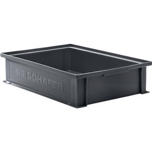 Stapelkasten Serie 14/6-2G, aus PP, ESD-leitfähig, Inhalt 10,3 L, schwarz Stapelkasten Serie 14/6-2G, aus PP, ESD-leitfähig, Inhalt 10,3 L, schwarz
