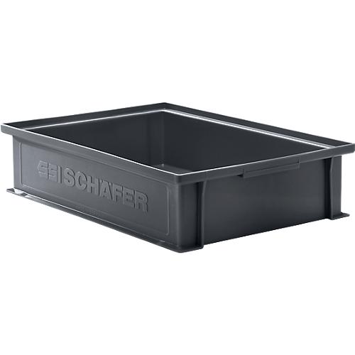 Stapelkasten Serie 14/6-2G, aus PP, ESD-leitfähig, Inhalt 10,3 L, schwarz