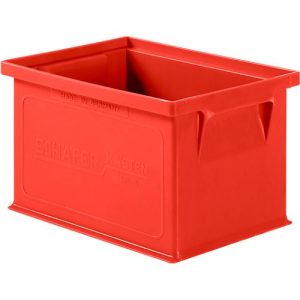 Stapelkasten Serie 14/6-4, aus Polypropylen, mit Griffmulde, Inhalt 2,5 L, rot Stapelkasten Serie 14/6-4, aus Polypropylen, mit Griffmulde, Inhalt 2,5 L, rot