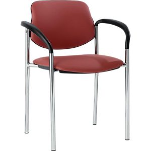 Stapelstuhl Styl, mit Armlehnen, Lederoptik, chili red, stapelbar bis zu 6 Stück Stapelstuhl Styl, mit Armlehnen, Lederoptik, chili red, stapelbar bis zu 6 Stück