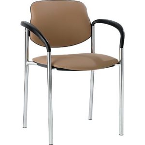 Stapelstuhl Styl, mit Armlehnen, Lederoptik, nougat, stapelbar bis zu 6 Stück Stapelstuhl Styl, mit Armlehnen, Lederoptik, nougat, stapelbar bis zu 6 Stück