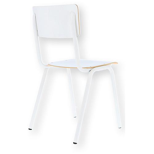 Stapelstuhl ZERO, stapelbar bis 4 Stück, Rundrohr-Fußgestell, B 380 x T 380 x H 460 mm, weiß/weiß, 2 Stück