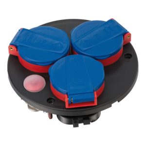 Steckdoseneinsatz-Montageplatte 3-fach IP44 Thermostat mit Kontroll-Leuchte Steckdoseneinsatz-Montageplatte 3-fach IP44 Thermostat mit Kontroll-Leuchte
