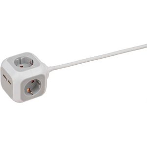 Steckdosenwürfel Brennenstuhl ALEA-Power, 4-fach, 2 x USB, IP20, Kindersicherung, 2100 mA, LED-Anzeige, Polycarbonat Steckdosenwürfel Brennenstuhl ALEA-Power, 4-fach, 2 x USB, IP20, Kindersicherung, 2100 mA, LED-Anzeige, Polycarbonat