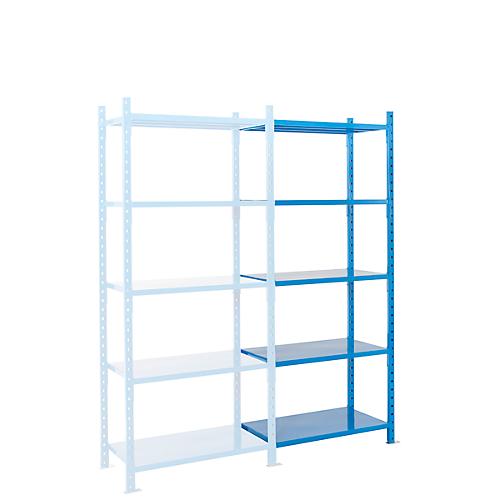 Steckregal-Anbaufeld, m. 5 Stahlblechböden, B 1260 x T 600 x H 2500 mm