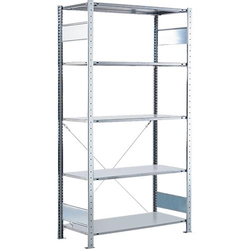 Steckregal MULTIplus150 Express, 5 Fachböden, Tragkraft 150 kg/Boden, Feldlast 1300 kg, B 1000 x T 500 x H 2000 mm, Stahl