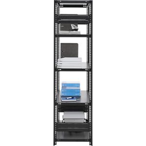 Steckregal ORDO Business, Grundregal, modular, 5 Fachböden, Fachlast 140 kg, Feldlast 1200 kg, B 1060 x T 435 x H 2000 mm, Stahl, schwarz Steckregal ORDO Business, Grundregal, modular, 5 Fachböden, Fachlast 140 kg, Feldlast 1200 kg, B 1060 x T 435 x H 2000 mm, Stahl, schwarz