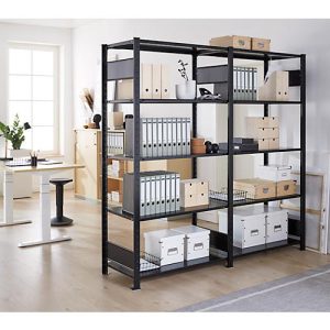 Steckregal Schulte Lagertechnik MULTIplus 150, Anbauregal mit Längenriegel, 5 höhenverstellbare Fachböden, bis 1300 kg, B 1000 x T 500 x H 2000 mm Stahl, schwarz Steckregal Schulte Lagertechnik MULTIplus 150, Anbauregal mit Längenriegel, 5 höhenverstellbare Fachböden, bis 1300 kg, B 1000 x T 500 x H 2000 mm Stahl, schwarz