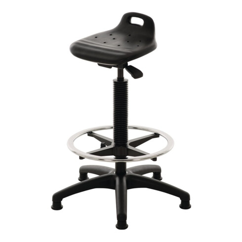Stehhilfe PU-Integralschaum Sitz-H.570-820mm Ku.-Fußkreuz Fußring u.Bodengl.LOTZ