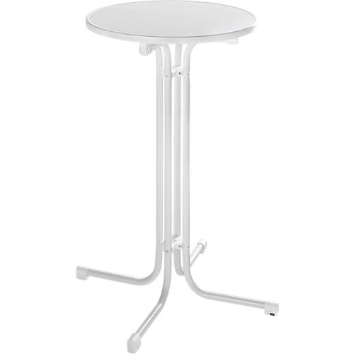 Stehtisch Quickstep ohne Sonnenschirmöffnung, desinfektionsmittelbeständig, Ø 700 mm, weiß