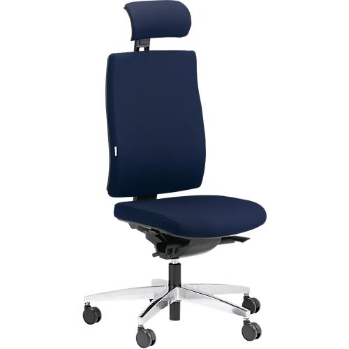 Steifensand Bürostuhl CETO CT2450, Synchronmechanik, ohne Armlehnen, Membransitz, mit Nackenstütze, dunkelblau