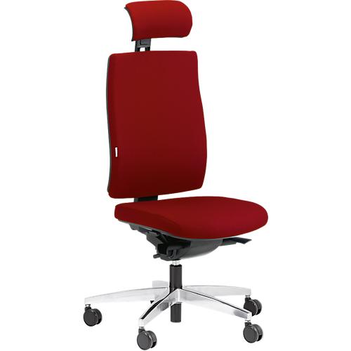 Steifensand Bürostuhl CETO CT2450, Synchronmechanik, ohne Armlehnen, Membransitz, mit Nackenstütze, rot