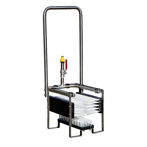 Stiefelreiniger ECO CEMO, B 33 x H x 82 x T 33 mm, mit drei festen Bürsten u. Haltebügel, Gardena Wasseranschluss