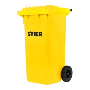 STIER 2-Rad-Müllgroßbehälter 120 l gelb BxTxH 475x550x930 mm STIER 2-Rad-Müllgroßbehälter 120 l gelb BxTxH 475x550x930 mm