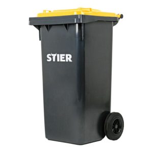 STIER 2-Rad-Müllgroßbehälter 120 l grau/gelb BxTxH 475x550x930 mm STIER 2-Rad-Müllgroßbehälter 120 l grau/gelb BxTxH 475x550x930 mm