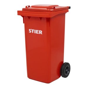 STIER 2-Rad-Müllgroßbehälter 120 l rot BxTxH 475x550x930 mm STIER 2-Rad-Müllgroßbehälter 120 l rot BxTxH 475x550x930 mm