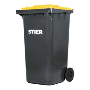STIER 2-Rad-Müllgroßbehälter 240 l grau/gelb BxTxH 576x720x1067 mm STIER 2-Rad-Müllgroßbehälter 240 l grau/gelb BxTxH 576x720x1067 mm