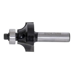 STIER Abrundfräser mit Kugellager HM (HW) Ø 24,7 mm, Radius 6 mm, Schaft- Ø 8 mm