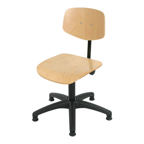 STIER Arbeitsstuhl mit Gleitern Sitzhöhe 420-610 mm Buche natur