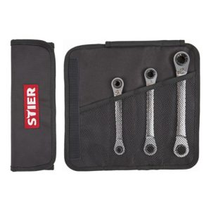 STIER Doppel-Ringratschenschlüssel-Satz 4-in-1, 8 – 19 mm, 3-teilig