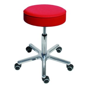 STIER Drehhocker mit Rollen Sitzhöhe 540-720mm Kunstleder gepolstert Rot STIER Drehhocker mit Rollen Sitzhöhe 540-720mm Kunstleder gepolstert Rot