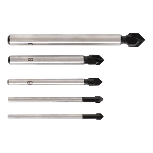 STIER Fliesenbohrer Set 5-tlg. Zylinderschaft 4 - 10 mm
