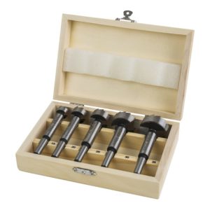 STIER Forstnerbohrer-Set in Holz-Kasette, 5-teilig (15, 20, 25, 30, 35 mm)