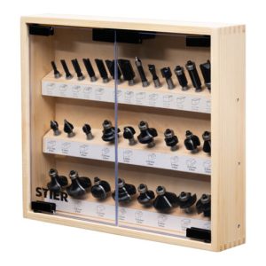 STIER Fräsersortiment 30-teilig 8 mm in Vitrine