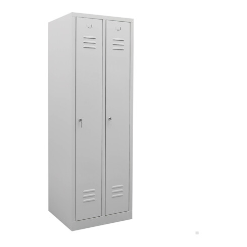 STIER Garderobenspind 2 Abteile 1800x590x500mm lichtgrau