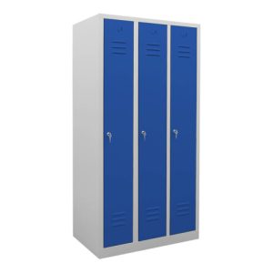 STIER Garderobenspind 3 Abteile 1800x870x500mm enzianblau STIER Garderobenspind 3 Abteile 1800x870x500mm enzianblau