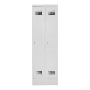 STIER Garderobenspind Premium mit Sockel 2 Abteile Zylinderschloss lichtgrau STIER Garderobenspind Premium mit Sockel 2 Abteile Zylinderschloss lichtgrau
