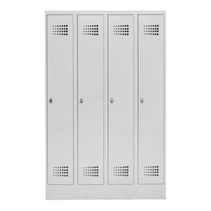 STIER Garderobenspind Premium mit Sockel 4 Abteile Drehriegel lichtgrau STIER Garderobenspind Premium mit Sockel 4 Abteile Drehriegel lichtgrau