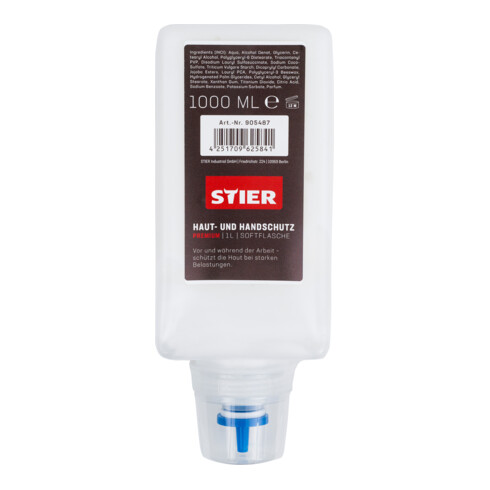 STIER Haut- und Handschutz Premium 1l Softflasche für STIER Handreiniger Spender Set